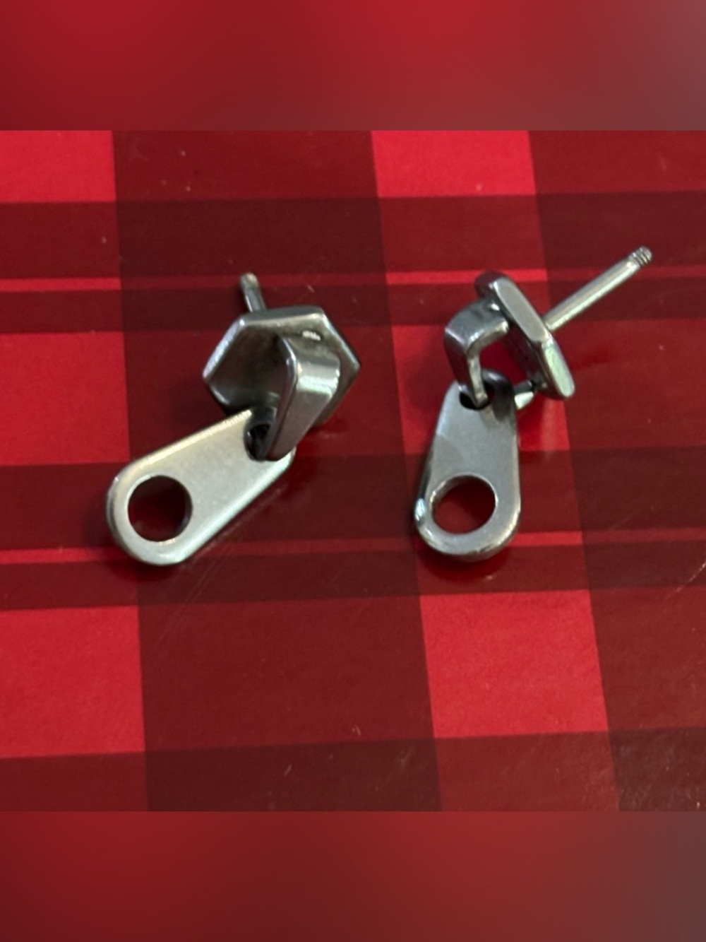 Zipper Pierced Earrings